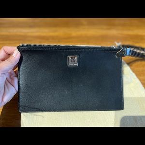 Michael Kors Leather Wristlet  Black